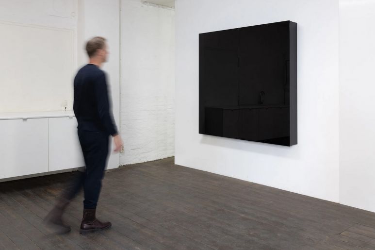 Carsten Höller: Black Sliding Window, 2023. Photo: Thomas Bruns, Courtesy the artist and Gagosian
